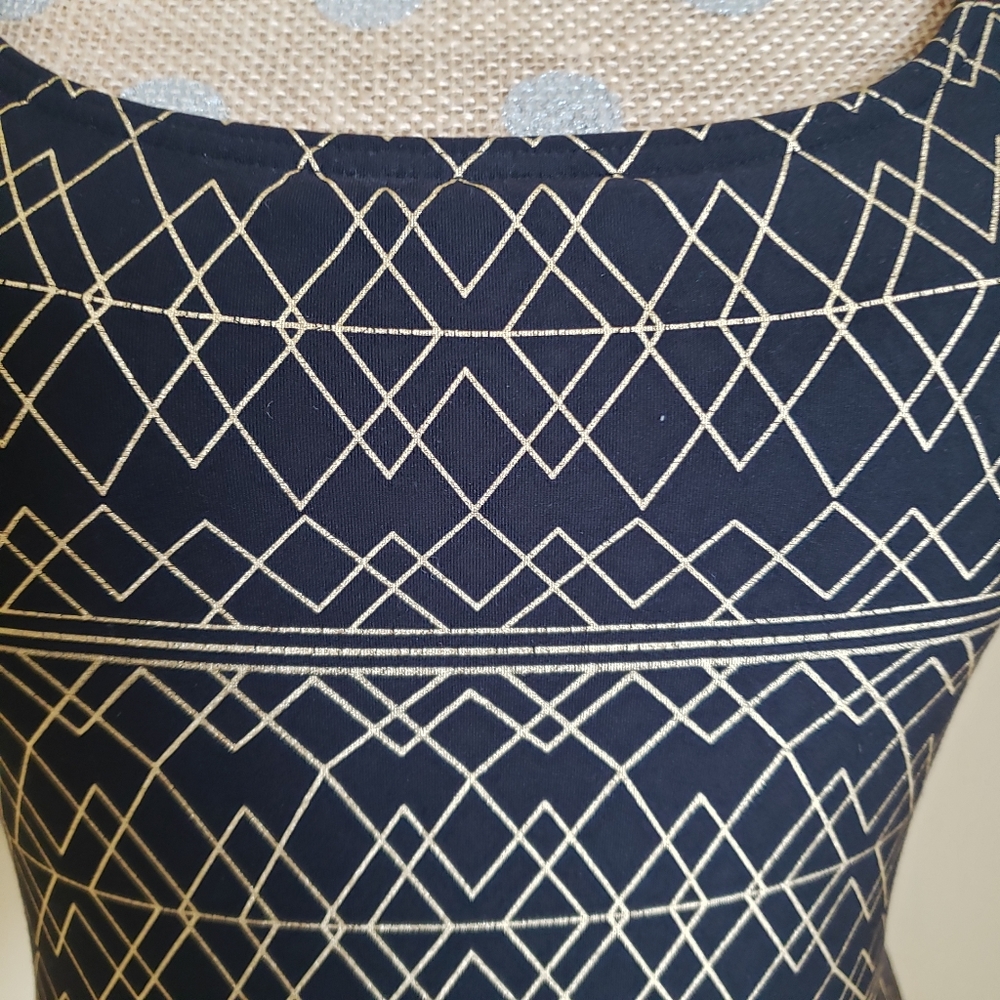 NWOT NipTuck Swim black gold geometric swim suit 4 - Picture 5 of 13